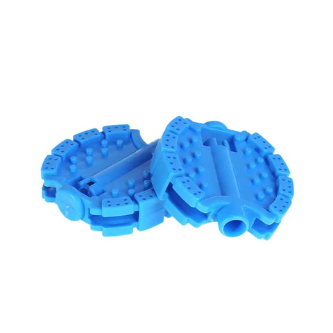 Blue kids bicycle pedals 1 pair non slip replacement for kids bikes and trikes easy install durable grippy safe grip in five color options.
