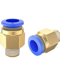 50 Piece Pneumatic Air Hose Fittings Kit With Push To Connect Connectors In 4mm 6mm 8mm 10mm 12mm Sizes And Thread Options One Quarter One Half One Eighth Three Eighth M5 For Quick Easy DIY Assembly In Workshop And Garage brass push-to-connect fittings