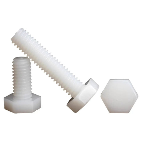 Top Shelf M8x15 Nylon Hex Head Screw Bolt Nut And Washer Assortment Kit 10 Piece Pack with hex nuts and screw.