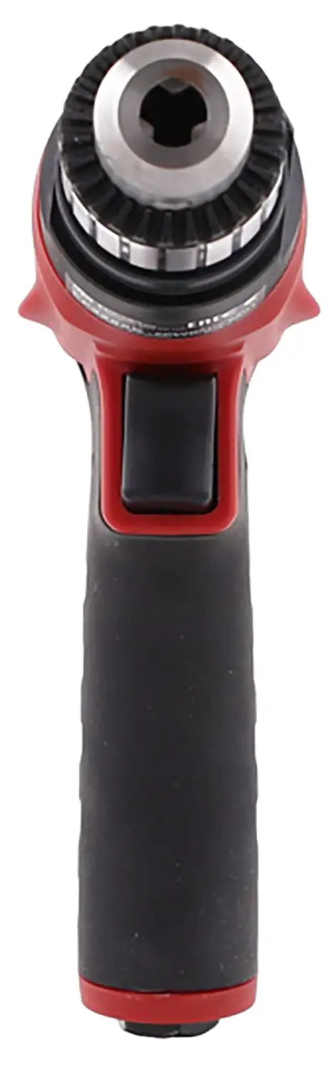 Front close-up of Air Powered Drill Beast Mode Power with 3/8 Inch Keyed Chuck, featuring the pistol grip handle and drill chuck.