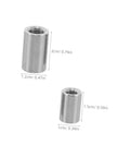 Beaupretty Heavy Duty Extended Round Stainless Steel Coupling Nuts For M8 And M6 Threaded Rods, 20 Pack shown in two sizes for industrial use.