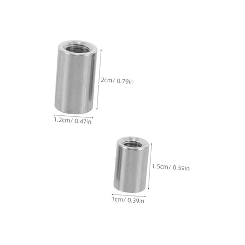 Beaupretty Heavy Duty Extended Round Stainless Steel Coupling Nuts For M8 And M6 Threaded Rods, 20 Pack shown in two sizes for industrial use.