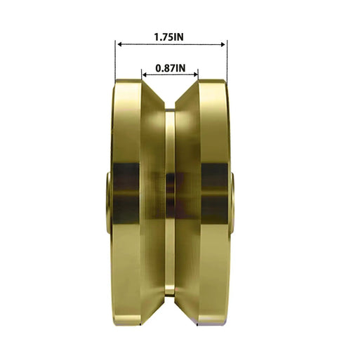 Side view of Heavy Duty 4 Inch Sliding Gate Rollers Kit With V Track Wheel And V Groove, 2500 Lb Capacity, with double bearings