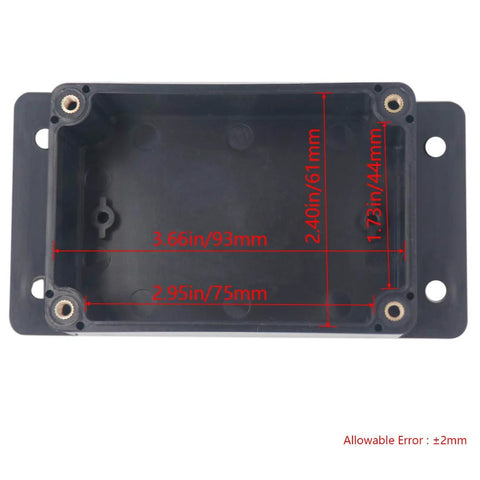 Otdorpatio 2-pack black ABS plastic electrical junction boxes; interior view with fixed ears, 3.94x2.68x1.97 in