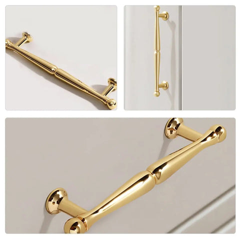 Gold Cabinet Pull Handle 192mm Center Zinc Alloy Drawer Pull for Cabinets Dressers Wardrobes and Kitchen Doors Modern Easy Grip