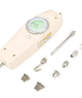 200N Push Pull Force Gauge Dynamometer Kit Analog Dial Meter Handy for Mechanical Force Testing NK 200 Style Push Pull Tester Durable ABS Shell Easy Read Tension and Compression Meter, ABS case with accessories