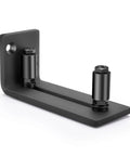 Heavy Duty Sliding Barn Door Floor Guide With Adjustable Rollers For That Slick Smooth Glide Rock Sturdy Steel Build, close-up view.