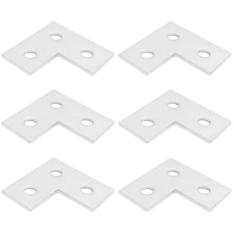 Six Pack L Shaped Connector Brackets Flat Plate Fitting for Half Inch Bolts Fits One And Five Eighths Inch Strut Channel