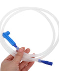 Hand holding Must Have Brake Bleeder Hose Kit For Cars And Bikes, 5 16 Inch High Temp Silicone Tubing, Universal ABS Compatible