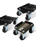 Snowmobile Moving Dolly Set With 1500 Lb Load Capacity V Slide Anti Slip Rubber Pads Straps shown in 3-piece configuration