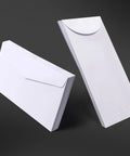 Twenty Pack White Blank Envelopes With Reusable Design for Mail Document Storage Office Supplies shown upright and stacked