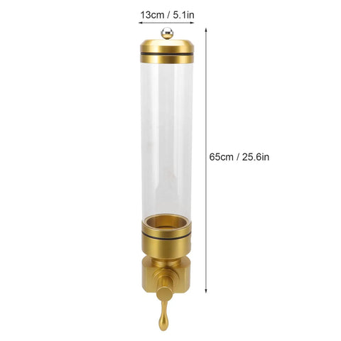 Wall Mounted Transparent Coffee Canister With Gold Trim And Smooth Grip Handle Straight Up Fantastic Dry Food Dispenser For Sugar Rice Nuts Cereals Pet Treats Zero Stress Counter Organizer To Keep Your Pantry Legit, clear acrylic container measuring 65cm.