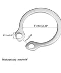 16mm External Circlips C Clip Retaining Ring For Shafts 304 Stainless Steel 50 Pack With 12.6mm Inner Diameter And 1mm Thickness 2.3mm Opening 1.7mm Hole Durable Retaining Rings For Machined Grooves