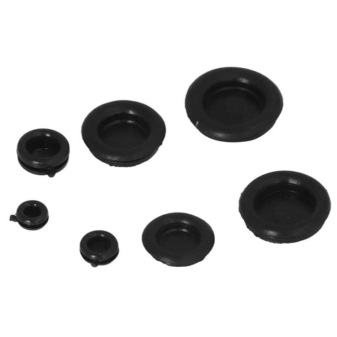 Pro Grade 170 Piece Rubber Grommet Kit With Durable O Ring Assortment For Automotive Wiring, Hydraulic And Pneumatic Systems, Includes 7mm To 25mm Sizes For Easy Fit, Versatile Sealing And Protection, black rubber grommets