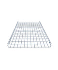 Heavy Duty Wire Mesh Cable Tray Set In Electro Zinc Plated Silver Steel front view for cable management, 1.97 x 23.63 x 59.06 inch