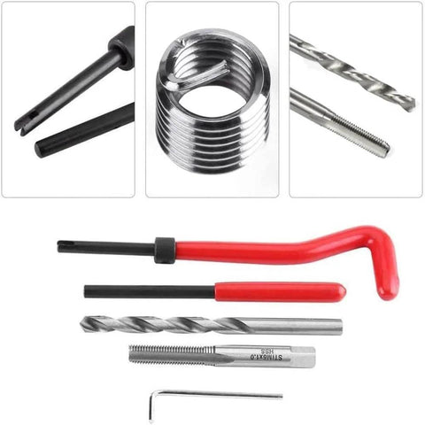 30 Piece Thread Repair Kit Must Have With M5X0.8mm Thread Inserts Includes Helicoil Insertion Tool Lug Breaker Installation Tool Wrench Thread Tap And Drill Bit For Restoring Stripped Holes In Auto Motorcycle Machinery And Home Projects