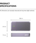 Next Level M.2 NVMe 2280 Hard Drive Enclosure With Thunderbolt 5 Hookup dimensions shown, measuring 88mm x 44mm x 17mm.