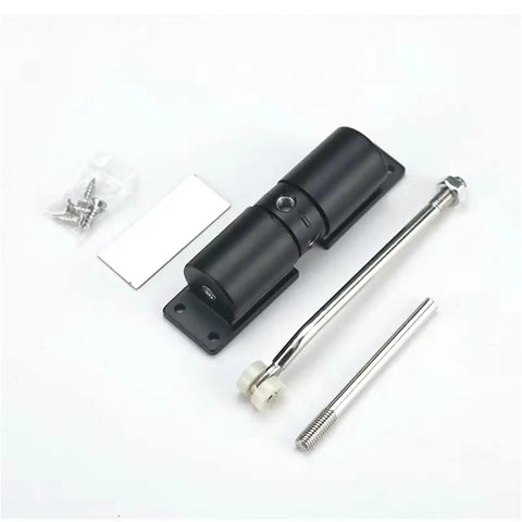 Aluminum Door Closer With Wheels Adjustable Automatic Door Closure For Home Use Black White Finish Heavy Duty No Fuss Self Closing System