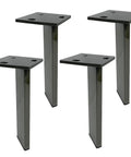 Tough As Nails 4 Pack Stainless Steel Furniture Legs Rock Solid Table Risers For TV Stand Ottoman Cabinet DIY Replacement Metal Feet With Rubber Pads 60 Cm 23.6 Inch black steel risers angled view