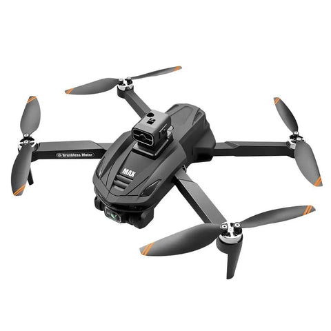 FPV Drone With 1080P HD Camera And Obstacle Avoidance, Brushless Motors, Foldable Design, Black Quadcopter