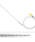 Meccanixity K-type thermocouple with plug, stainless steel probe, 3.2x300mm, 3.3 ft wire