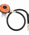 Go To Second Stage Scuba Regulator For Easy Breathing Adjustable Regulator Explorer with orange body and black hose