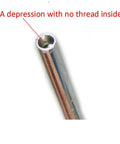 12G 2.0mm Stainless Steel Insertion Taper Pin for Piercing Stretching, 316L Implant Grade Hollow End Calor Style Tool, Gauge Up From 14G to 12G, No Thread Inside, 60mm Length, hollow end close-up
