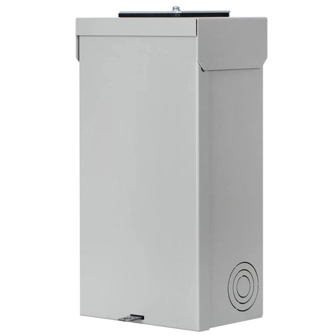 Side view of 4 Space 8 Circuit 125 Amp Outdoor Load Center with Type 3R Enclosure and Flush Surface Cover UL CSA Approved