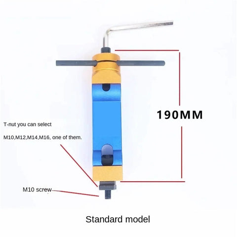 Universal Adjustable Cnc Mill And Lathe Workpiece Stop Positioner Precision Locator Tool with M10 screw, 190mm size.