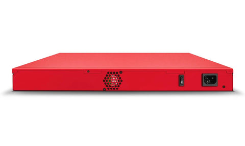Level Up Your Branch Setup With This Top Shelf Rackmount Firewall Packing Four Two Point Five Gbps Ports And Two Ten Gbps Fiber Slots Plus Three Year Rock Solid Threat Defense License, red unit side view.
