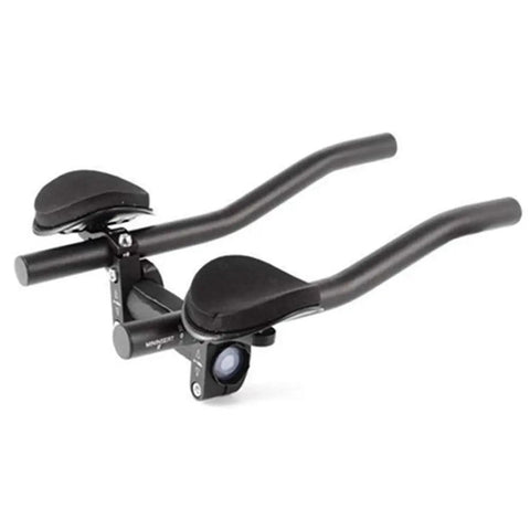 TT Aero Bars For Triathlons And Road Cycling Aluminum Alloy Handlebars with ergonomic design and adjustable clamp, black finish.