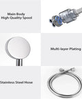 Bathroom Shower System Waterfall Rain Top Spray Lifting And Rotating Set Fixture(E) with high-quality spool, stainless steel hose.