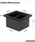 Dimensions of Stainless Steel Coffee Grounds Box for Espresso Machines, Black Bar Trash Bin With Rubber Bottomless Design