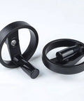 Get Ready To Tame Any Machine Tool With This Super Cool Lobqips Foldable Hand Wheel boasting A Snazzy Rotating Grip And Plus Fits Smoothly Into 10 To 20mm Bore Sizes For Total Control And Awesome Durability. black foldable hand wheel with rotating grip for machine tools