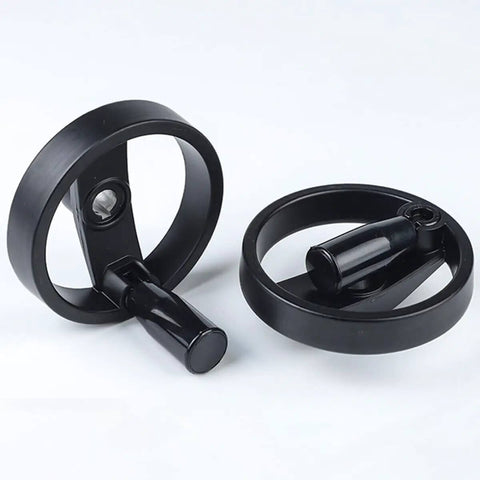 Get Ready To Tame Any Machine Tool With This Super Cool Lobqips Foldable Hand Wheel boasting A Snazzy Rotating Grip And Plus Fits Smoothly Into 10 To 20mm Bore Sizes For Total Control And Awesome Durability. black foldable hand wheel with rotating grip for machine tools