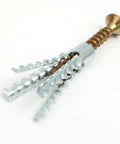 Go To Diy Friendly Heavy Duty Metal Expansion Tube Self Tapping Screws Kit with serrated thorny wall anchor and screw visible