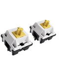Close-up of Penguin Silent Tactile Keyboard Switches For Mechanical Gaming Keyboards 5 Pin 50GF Quiet Pre Lubed Switches.