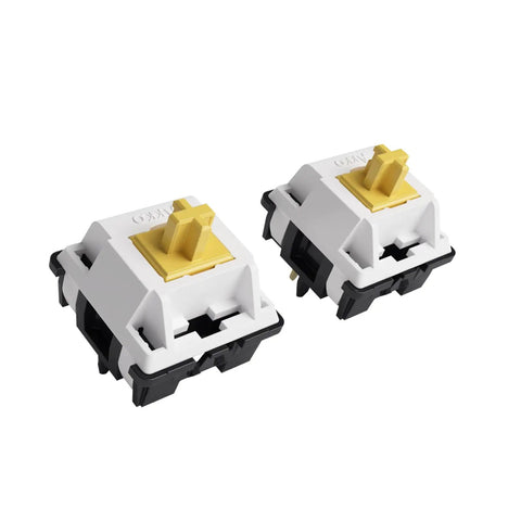 Close-up of Penguin Silent Tactile Keyboard Switches For Mechanical Gaming Keyboards 5 Pin 50GF Quiet Pre Lubed Switches.