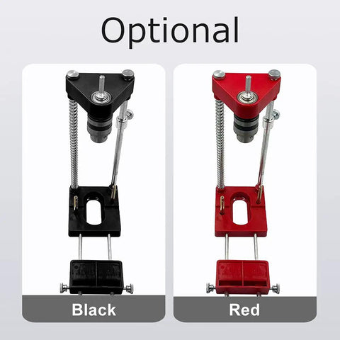 Woodworking Drill Guide Kit Adjustable Locator With Hole Puncher Positioner For Wood in black and red color options