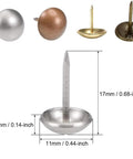Hella Sturdy Gold Upholstery Tacks 100 Pack Set for Furniture Nailhead, showing various decorative tacks with sizes marked.