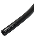 Close-up of Three Eighths Inch Black PU Pneumatic Tubing Air Hose Lightweight Flexible Line For Water And Fluid Transfer And Air Compressors, 32.8 Feet Long, 10 Meters