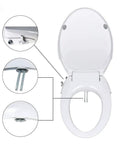 Top view of Toilet Bidet Seat With Self Cleaning Dual Nozzles Non Electric Separate Rear And Feminine Wash Natural Water Spray Elongated Seat