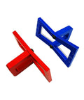 Top Shelf Aluminum Dovetail Marker Tool For Heavy Duty Woodworking Crafts And Shop Projects Slick Precision Guide in red and blue.