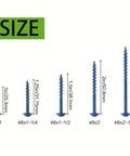 Go To 100 Piece Pocket Hole Screws Set For Woodworking, Coarse Thread, Square Drive, Washer Head, Mixed Sizes, size display