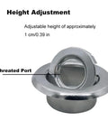 Six Pack Heavy Duty Fire Sprinkler Head Covers With Slick Electroplated Coating And Adjustable Height Flush Mount Design showing height adjustment feature.