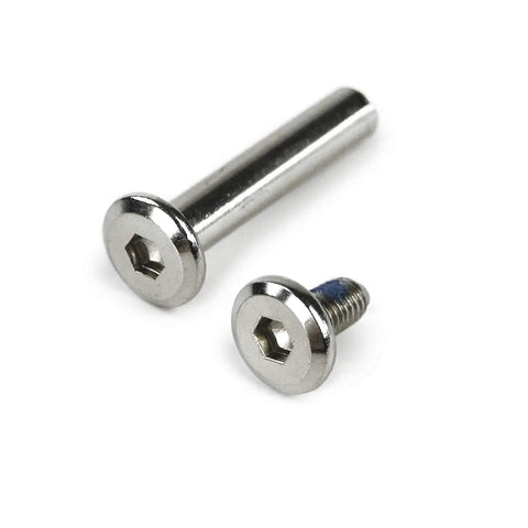 10 Pack Inline Skate Replacement Axles And Screws, 6Mm Shaft Diameter, 42Mm Overall Length, 4Mm Hex Width, Silver Tone Metal