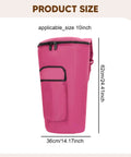 Heavy Duty 12 Inch African Drum Bag Waterproof Shockproof Hand Drum Backpack Oxford Cloth Case in pink with size dimensions.