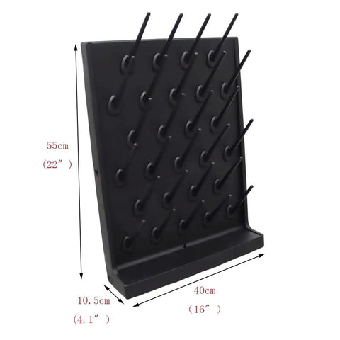 Bottle Drying Rack Pegboard Wall Mounted Desk Black 27 Pegs Removable PP Glassware Drying Draining Rack For Lab Cleaning And Education Beaker And Flask Air Drying System That Dries Like A Pro, 55cm x 40cm x 10.5cm