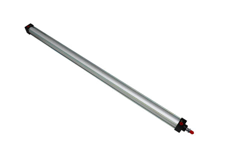 Air Pneumatic Cylinder Workhorse, Standard Double Acting Rod - aluminum construction with black end caps, 40mm Bore by 800mm Stroke.