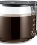 10 Cup Glass Eurostyle Universal Replacement Coffee Carafe for Pause and Serve Makers with black handle and lid